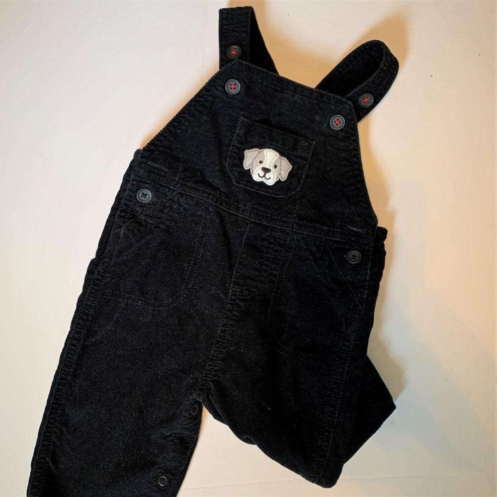 Black Corduroy Overalls Long Carters 6-9m